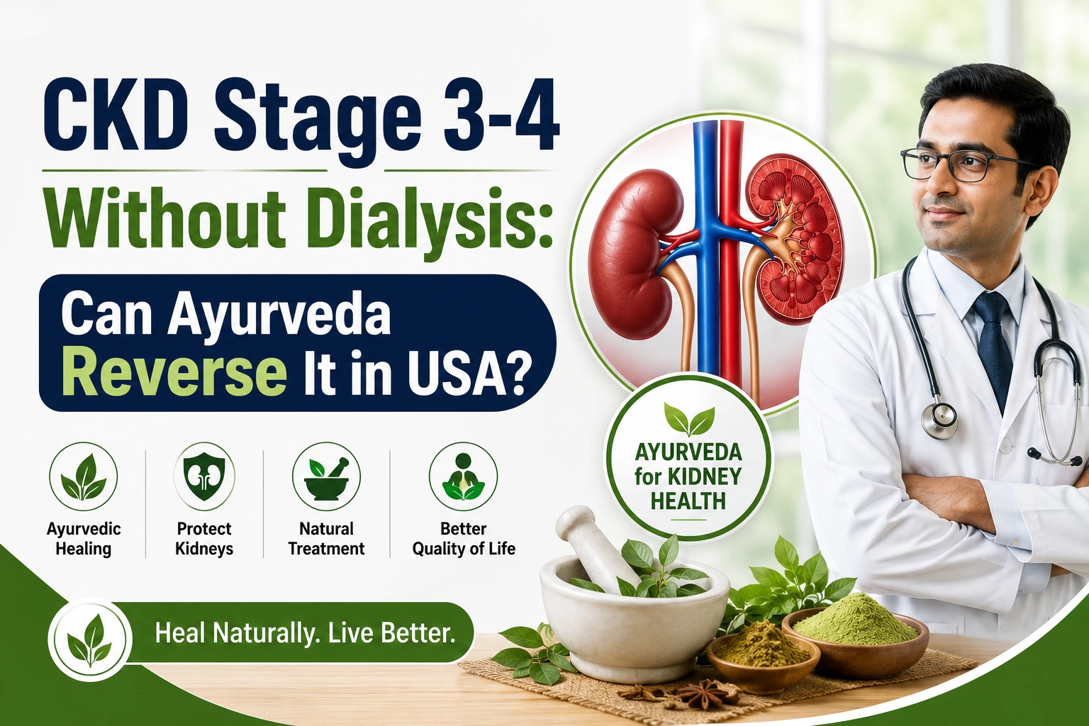CKD Stage 3-4 Without Dialysis: Can Ayurveda Reverse It in USA?